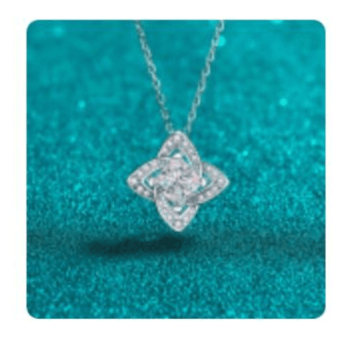 Moissanite Quatrefoil Sterling Silver Necklace
