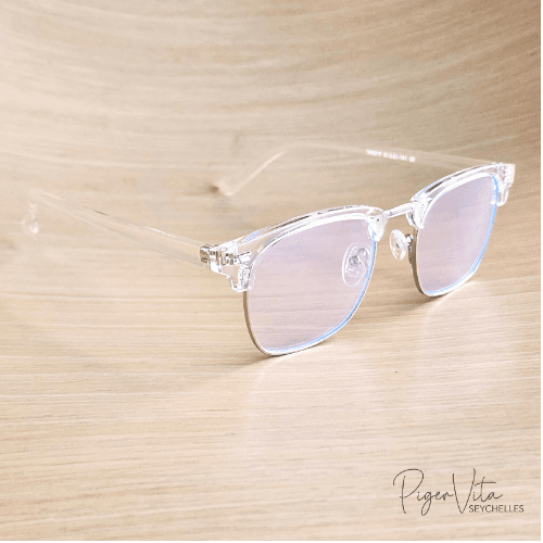 Marvel Plain Blue Blocker Glasses- Clear Rims