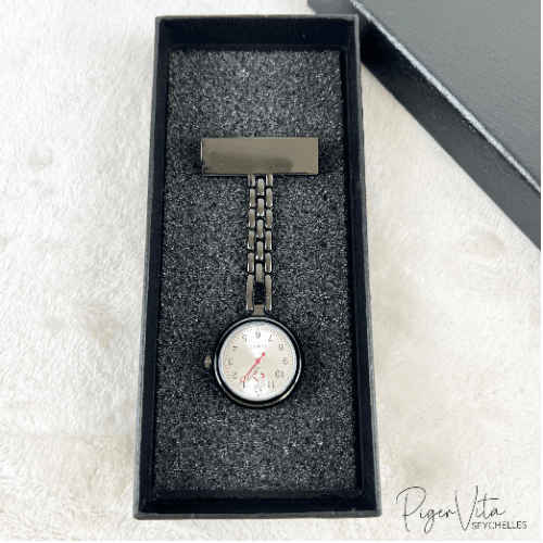 Nurse Fob Watch Gun Metal GITD