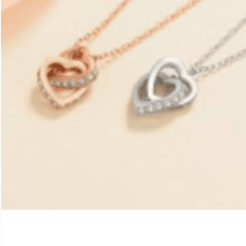 Heart to Heart Moissanite Sterling Silver Necklace