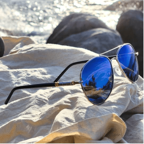 Jet Blue Mirrored Polarized & UV Protection Sunglasses