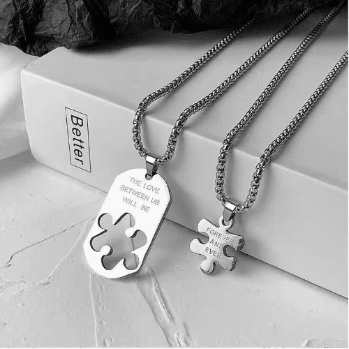 Forever and Ever Couple Necklace Stainless Steel