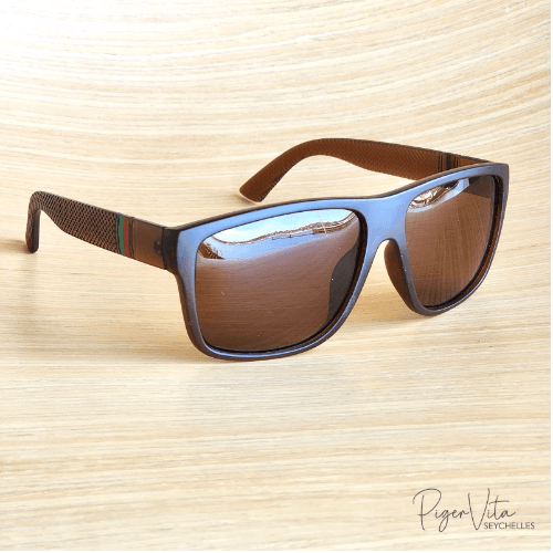 R&G Strips, Patterned Temple, Brown Plastic Rectangle UV& Pol