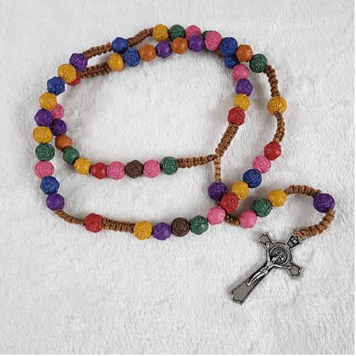 Rosary Multi-Colour Flower-Design Beads Mixed Media