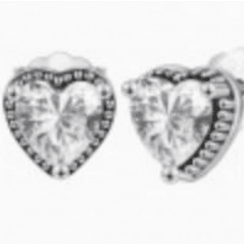 Heart Bead Sterling Silver Earrings